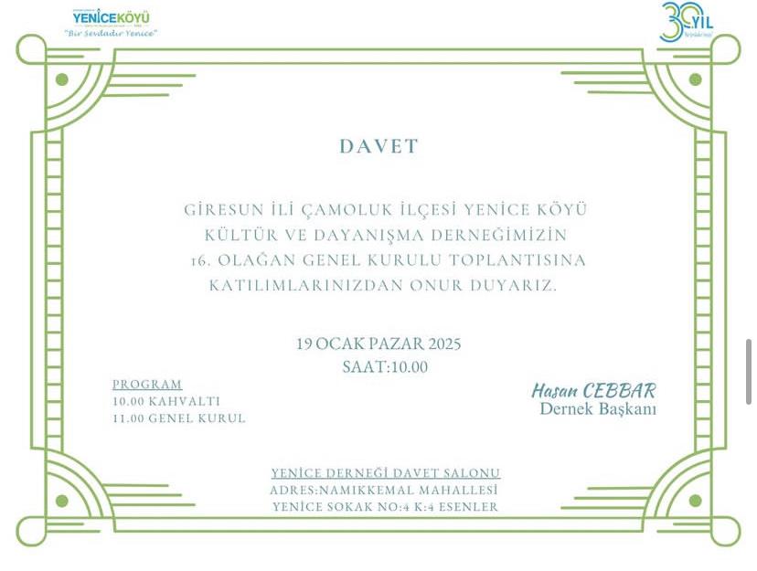 Yenice Kültür ve Dayanışma Derneği